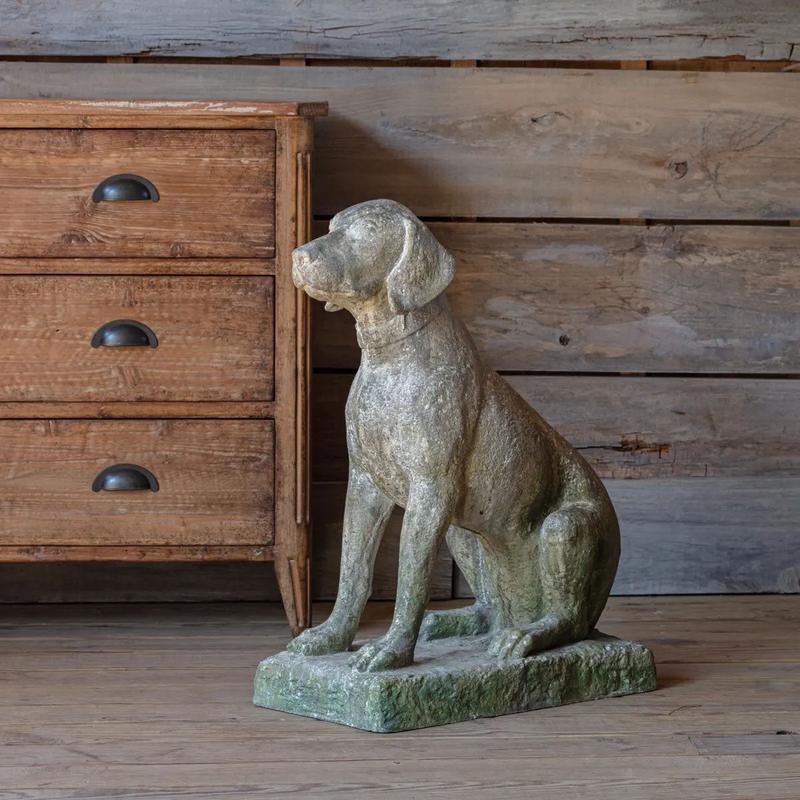 Old Blue Garden Statue