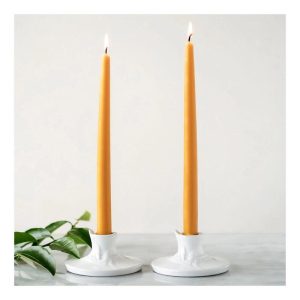 Set of 2 100% Pure Beeswax Tapers Candles