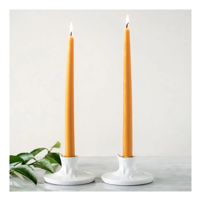 Set of 2 100% Pure Beeswax Tapers Candles