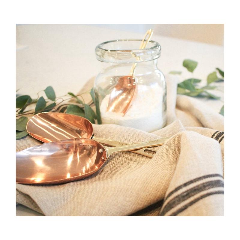 Solid Copper Measuring Scoops with Brass Handles