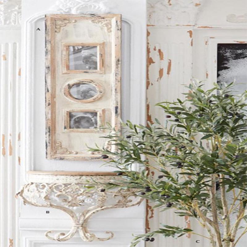 39.5" Antiqued Whitewashed Panel Triple Photo Frame - More Coming Soon (returning to stock)
