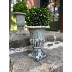 Aged Ceramic French Estate Urn - Small