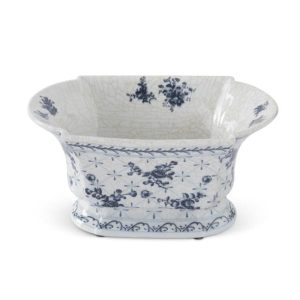 Blue and White Floral Fluted Bowl