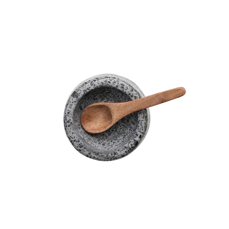 Terrazzo Salt Cellar with Wooden Spoon