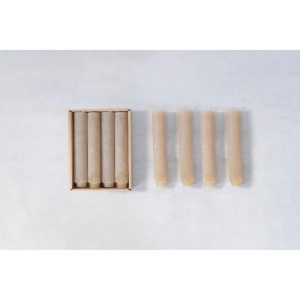 12 Unscented Powder Finish Taper Candles in Box - Linen Color