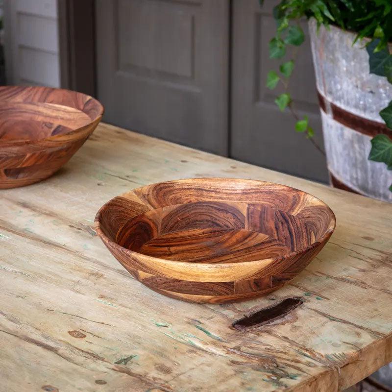 12" Wooden Serving Bowl