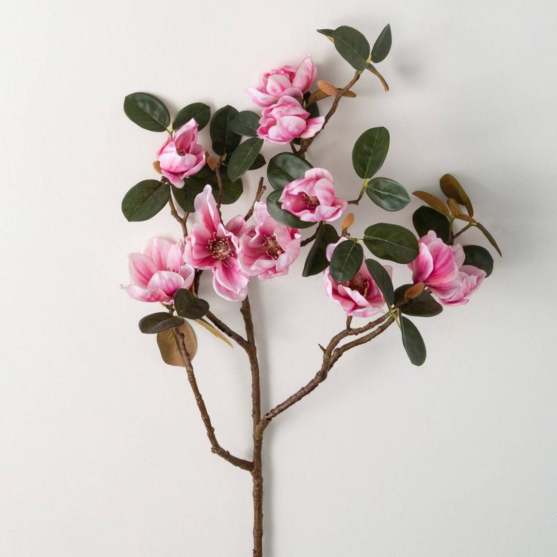 40" Pink Magnolia Stem
