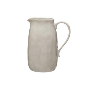 96oz Reactive Glaze White Stoneware Pitcher