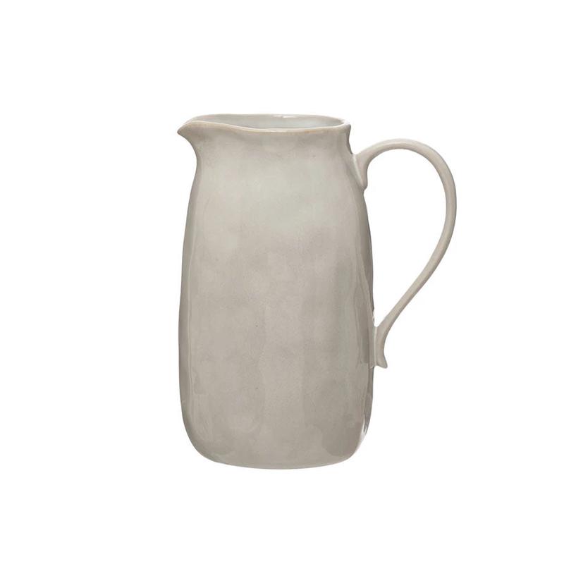 96oz Reactive Glaze White Stoneware Pitcher