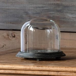 Display Dome Cloche with Black Weathered Base - 8.25"