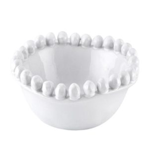 White Dotted Edge Bowl
