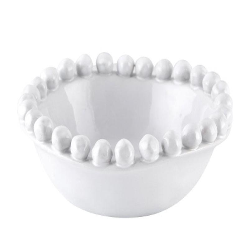 White Dotted Edge Bowl