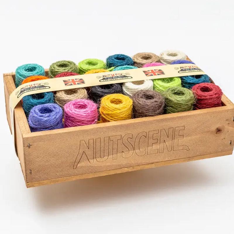 Wooden Crate with Mini Nutscene Heritage Twine Spools