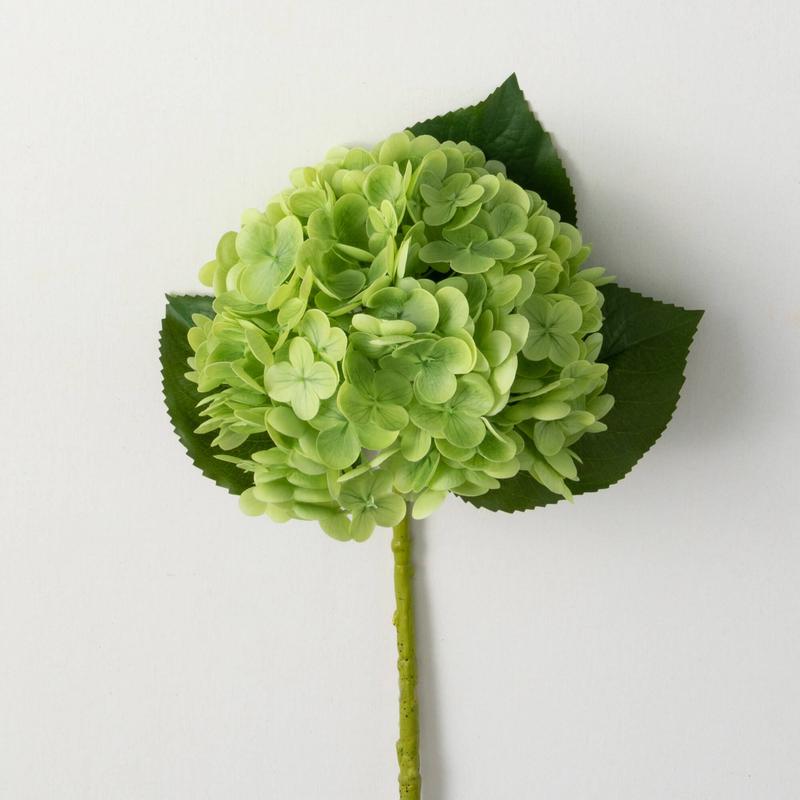 20" Fresh Cut Faux Green Hydrangea Stem