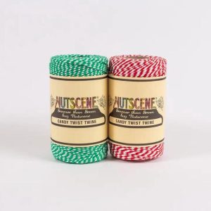 325ft Candytwist Recycled Cotton Twine - Choose Red or Green