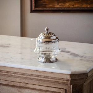 Antique Silver Collection - Etched Glass Vanity Jar