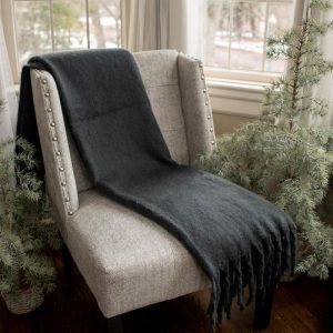 Brushed Charcoal Grey Throw