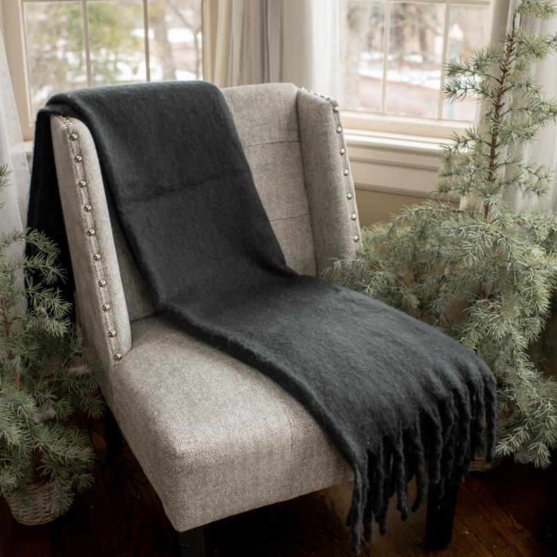 Brushed Charcoal Grey Throw