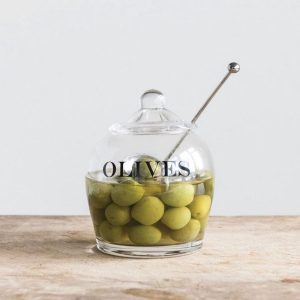 Glass Olive Jar and Spoon - More Coming Soon