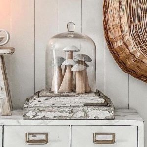 Handmade Pottery White Mushroom