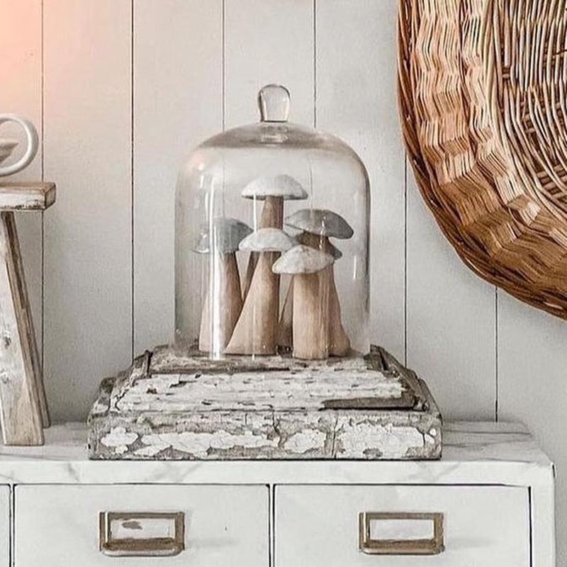 Handmade Pottery White Mushroom