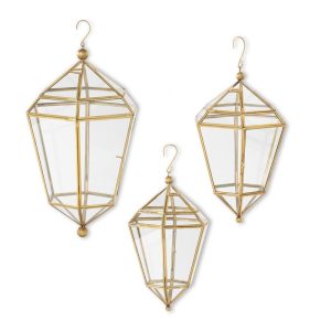 Hanging Gold Lantern - Choose From 3 Sizes