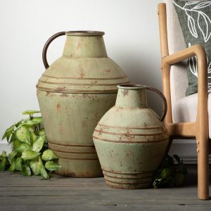 Set of 2 Oversized Patina Jugs