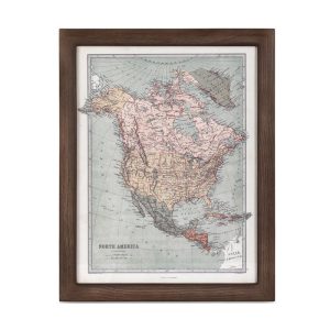 Vintage Style Framed Map of North America- More coming soon