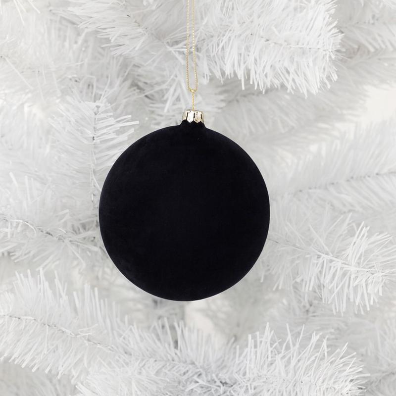 Cody Foster 4" Crushed Velvet Glass Christmas Ball - Midnight Blue
