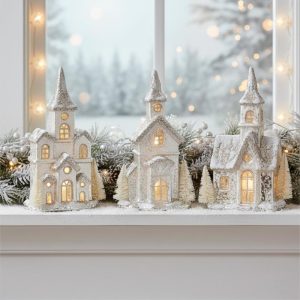 Glitter LED Mercury Glass House - Choose Style