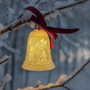 Luumii Lights Porcelain Bell Ornament - Christmas Tree
