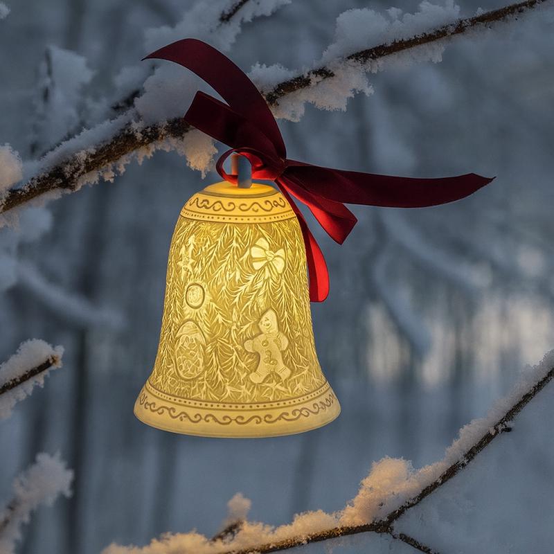 Luumii Lights Porcelain Bell Ornament - Christmas Tree