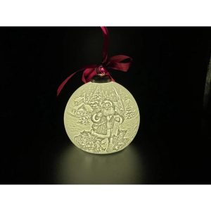 Luumii Lights Porcelain Christmas Ball Ornament - Santa
