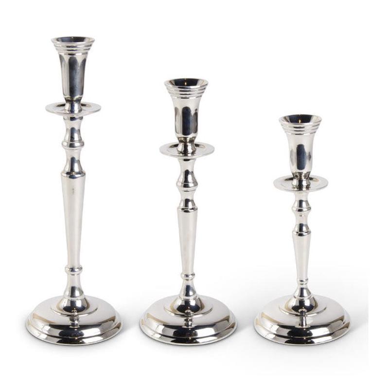 Polished Silver Traditional Candlestick - Choose Size