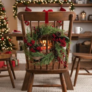 16" Red Berry and Magnolia Leaf Wreath