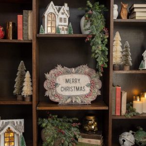 18.25" Weathered Merry Christmas Metal Sign