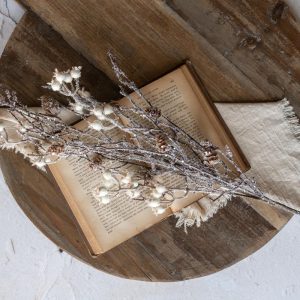 36" Iced Twig with Berries and Pinecones
