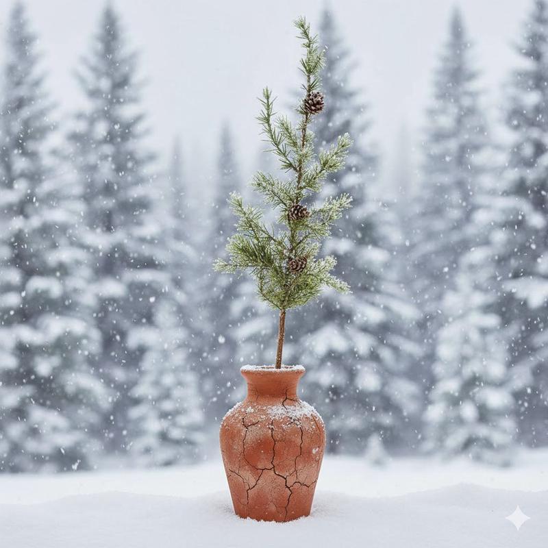 36" Pine Stem with Mini Pinecones