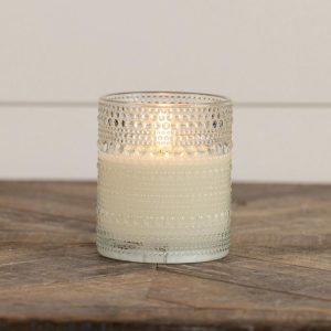4" Dotted Glass 3d Flameless Wax Candle