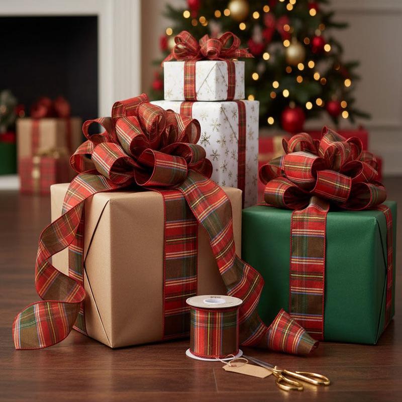 5 Yards Santa's Plaid Ribbon