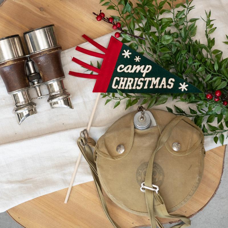 8" Camp Christmas Wool Pennant