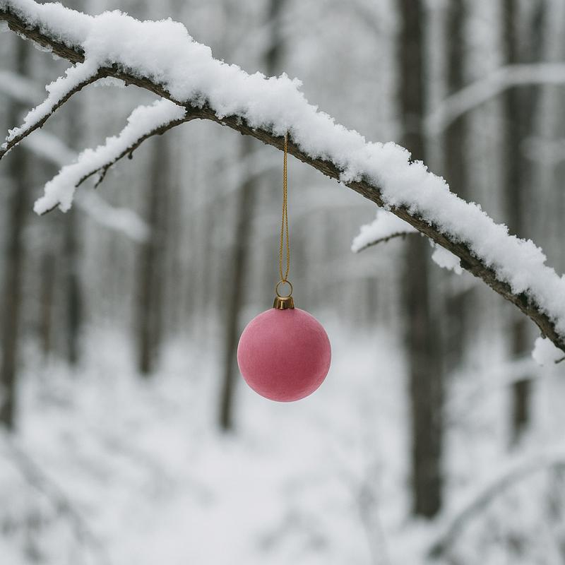 Cody Foster 3" Velvet Glass Christmas Ball - Antique Rose