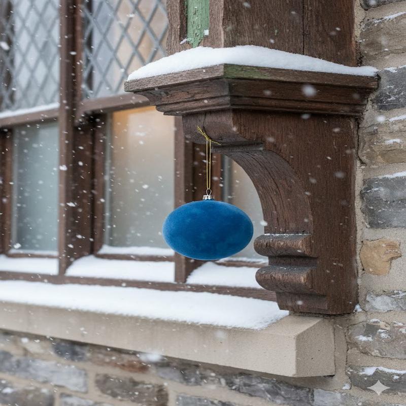 Cody Foster 4" Crushed Velvet Glass Christmas Ball - Cerulean Blue