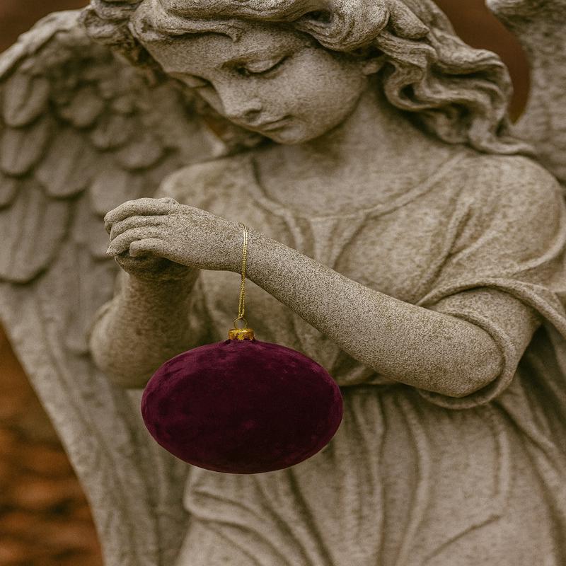 Cody Foster 5" Crushed Velvet Glass Christmas Ball - Orchid