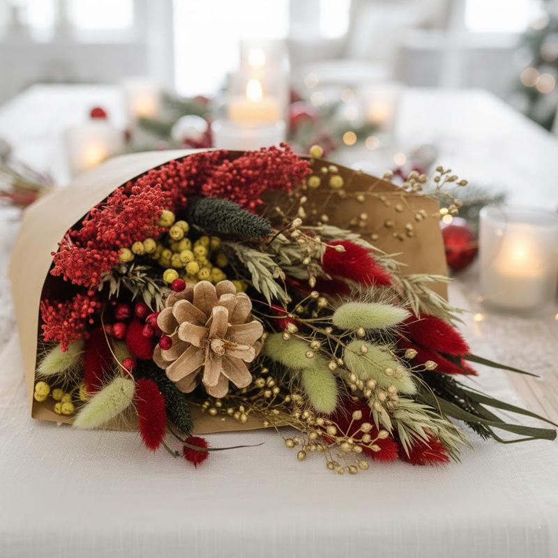 Dried Market Flowers Bunch - Holiday Cheer