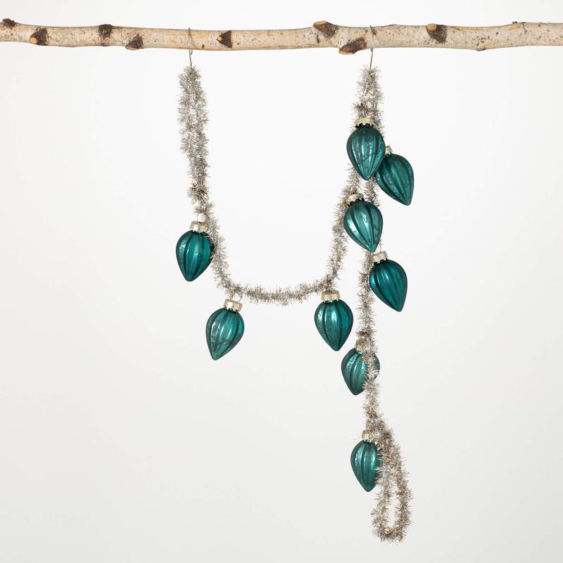 Vintage Style Ornament and Tinsel Garland