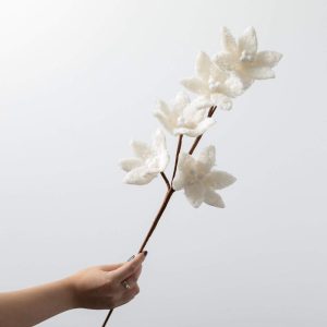 White Sherpa Poinsettia Spray