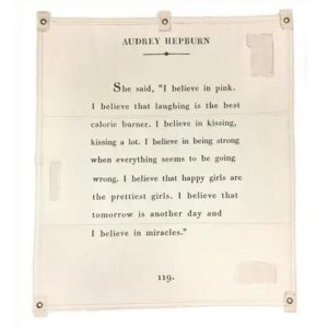 46" x 57" Large Wall Hanging - Audrey Hepburn Quote - I Believe In Pink