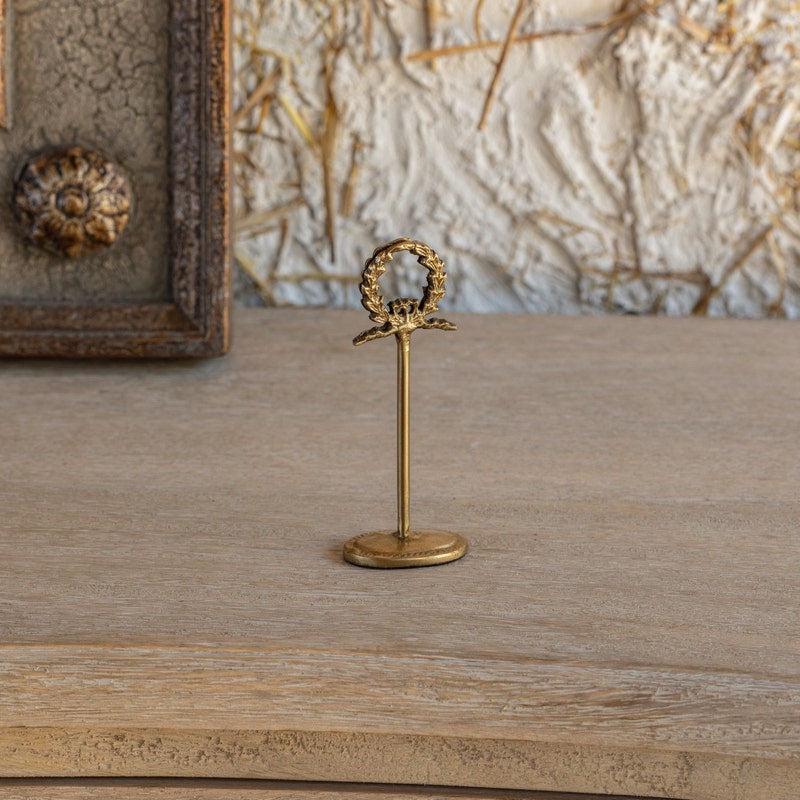 Antiqued Gold Place Card Holder