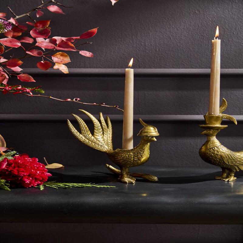 Avery Pheasant Taper Holder - Eric and Eloise Collection - Preorder